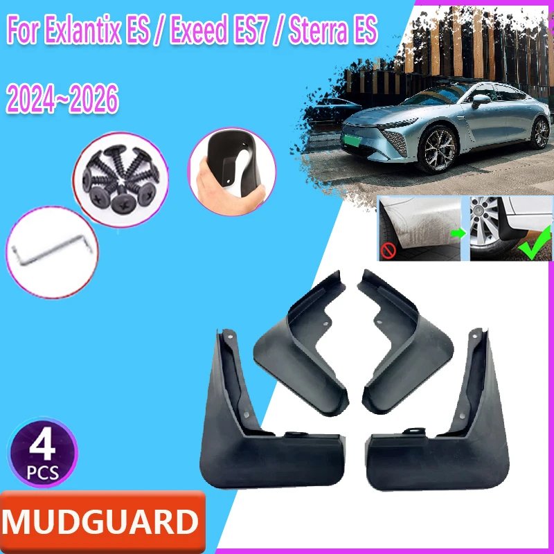 Car Fenders For Exlantix ES Accessories Exeed Sterra ES ES7 2024~2026 Mudguards Splash Guard Wheels Protection Protector MudFlap