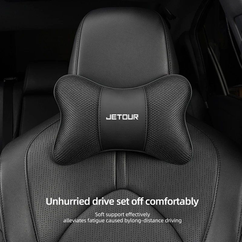 Ice Silk Breathable Car Seat Headrest Neck Pillow Car Logo Interior Accessories For Jetour X70 X90 X70S PLUS Dashing X-1 X95 L6