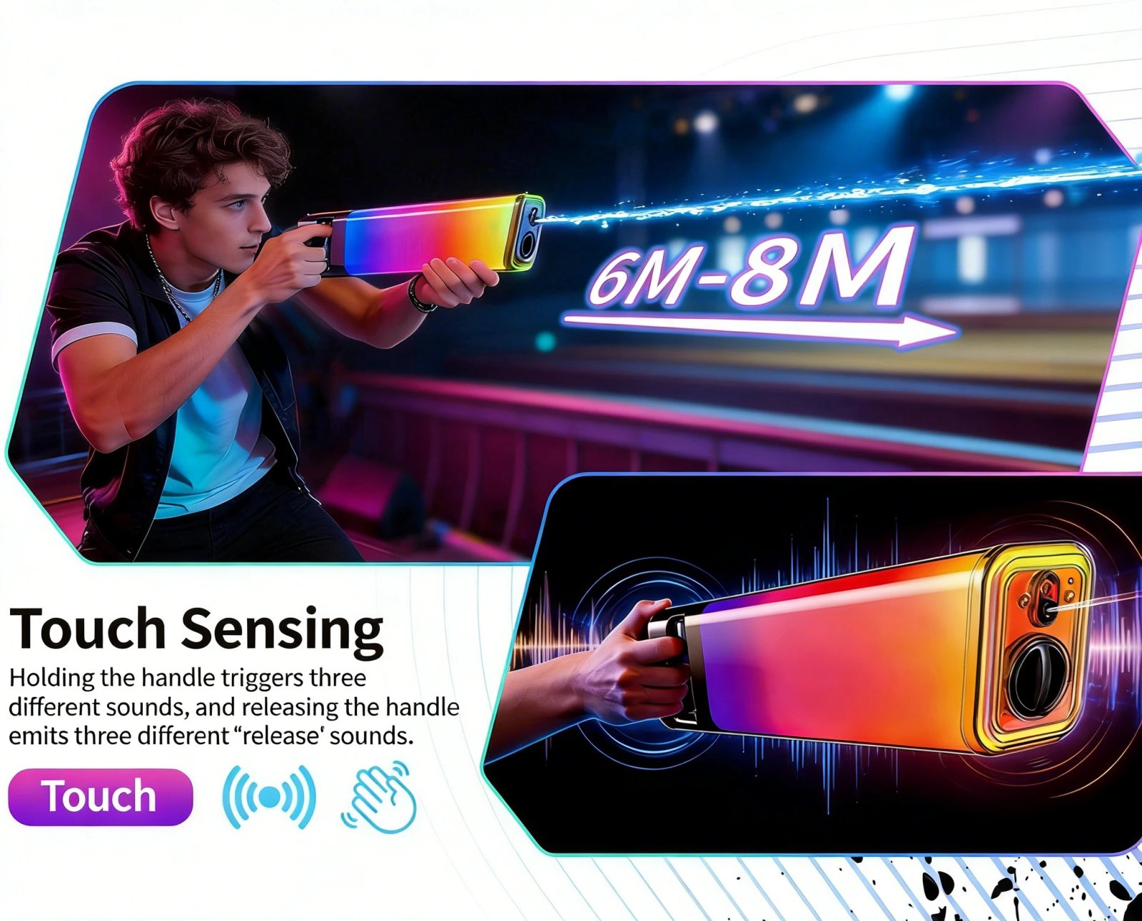Rechargeable Auto-Fill Electric Water Gun with LED & Sound