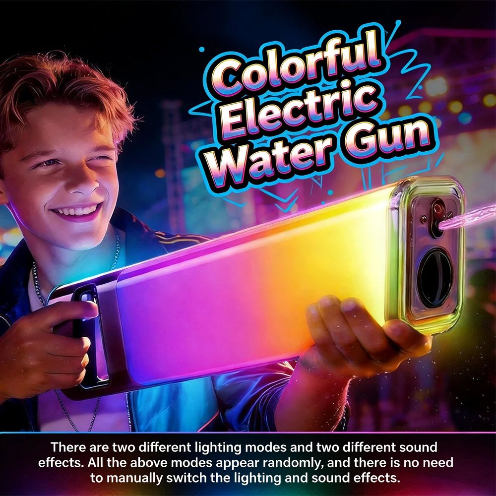 Rechargeable Auto-Fill Electric Water Gun with LED & Sound