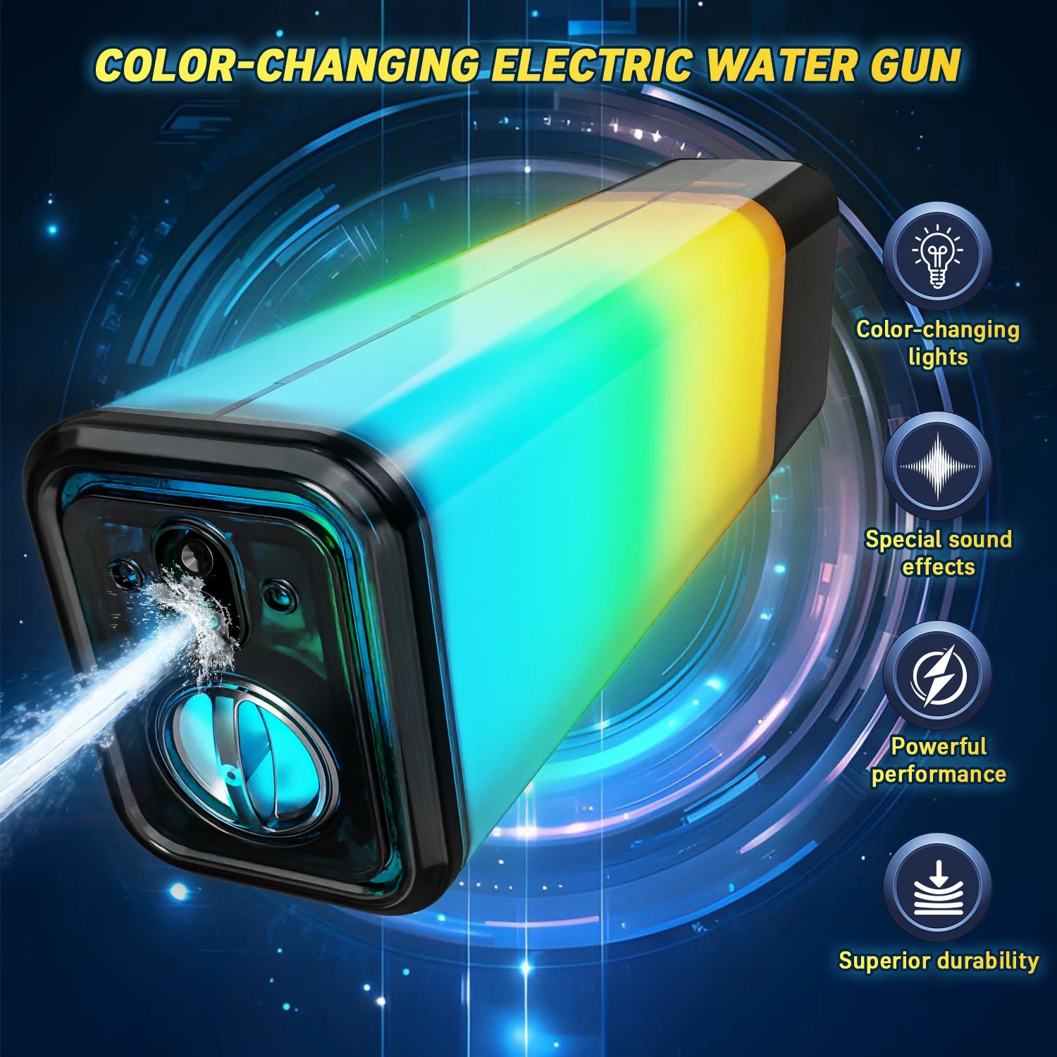 Rechargeable Auto-Fill Electric Water Gun with LED & Sound