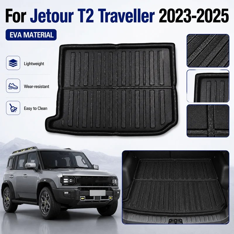 Trunk Mat For Chery Jetour T2 Traveller 2023-2025 Car Rear Trunk Mat Boot Luggage Tray Floor Liner Pad Mat Accessories Car Rear