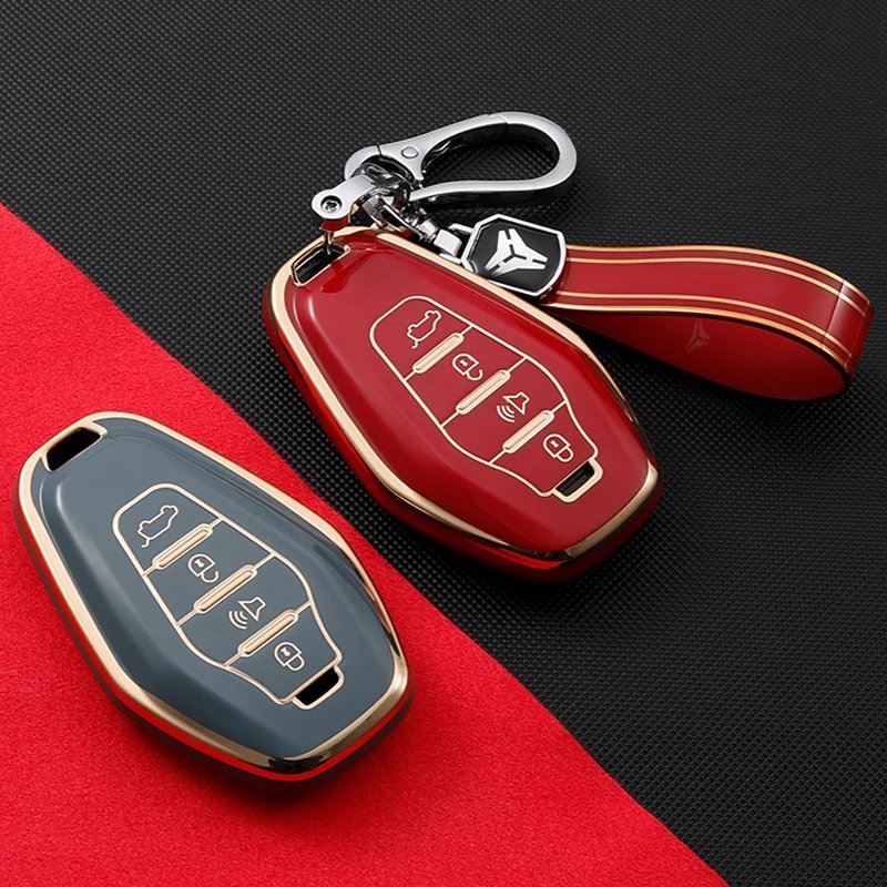 4button Car Key Cover Case Auto Keychain Protector Key Ring for Chery Jetour X70 X70plus X70m X90plus X95pro Accessaries